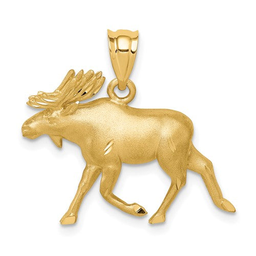 14k-brushed-diamond-cut-alaskan-moose-pendant-SolomonJeweler-Wichita-KS-CustomJewelry