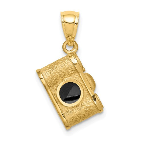 14k-brushed-polished-enameled-camera-pendant-SolomonJeweler-Wichita-KS-CustomJewelry