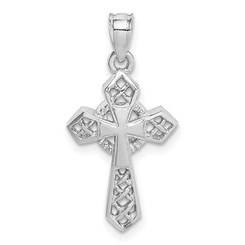 14k-white-polished-cross-pendant-SolomonJeweler-Wichita-KS-CustomJewelry