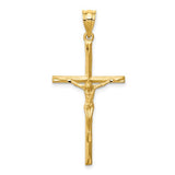 14k-brushed-diamond-cut-crucifix-cross-pendant-SolomonJeweler-Wichita-KS-CustomJewelry