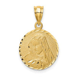 14k-brushed-diamond-cut-virgin-mary-pendant-SolomonJeweler-Wichita-KS-CustomJewelry