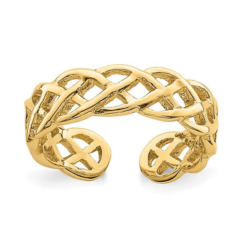 14k-polished-braided-toe-ring-SolomonJeweler-Wichita-KS-CustomJewelry