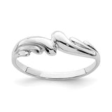 14K white gold polished wave ring from Solomon Jewelers, featuring a smooth, elegant design perfect for jewelry collection.