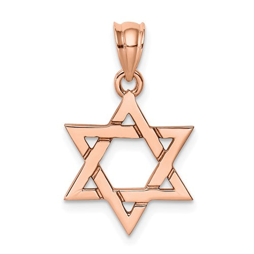 14k-rose-polished-star-of-david-pendant-SolomonJeweler-Wichita-KS-CustomJewelry