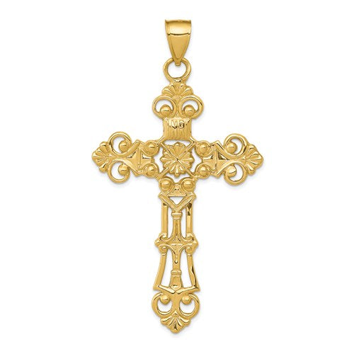 14k-fleur-de-lis-large-cross-pendant-SolomonJeweler-Wichita-KS-CustomJewelry