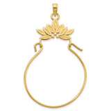 14k gold fancy charm holder pendant featuring intricate design, perfect for adding a personalized touch to jewelry collections.