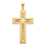 14k-fancy-sandblasted-cross-pendant-SolomonJeweler-Wichita-KS-CustomJewelry