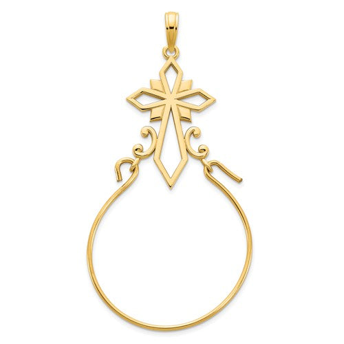 14k-fancy-cross-charm-holder-pendant-SolomonJeweler-Wichita-KS-CustomJewelry