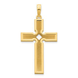 14k-polished-and-satin-cross-pendant-SolomonJeweler-Wichita-KS-CustomJewelry