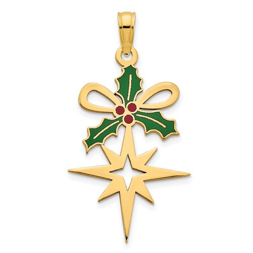 14k-epoxy-holly-and-north-star-pendant-SolomonJeweler-Wichita-KS-CustomJewelry
