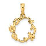 14k-polished-floral-with-bird-circle-pendant-SolomonJeweler-Wichita-KS-CustomJewelry