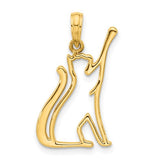 14k-polished-cat-reaching-pendant-SolomonJeweler-Wichita-KS-CustomJewelry
