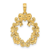 14k-polished-christmas-wreath-pendant-SolomonJeweler-Wichita-KS-CustomJewelry