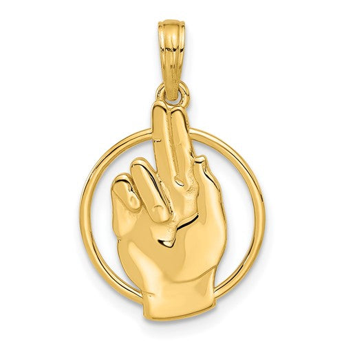 14k-polished-hand-gesture-in-circle-charm-SolomonJeweler-Wichita-KS-CustomJewelry
