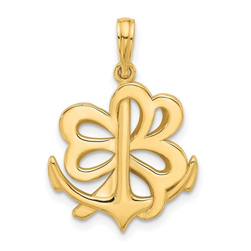 14k-polished-anchor-and-clover-charm-SolomonJeweler-Wichita-KS-CustomJewelry
