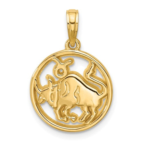 14k-polished-round-taurus-pendant-SolomonJeweler-Wichita-KS-CustomJewelry