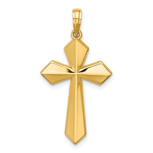 14k-polished-pointed-christian-cross-pendant-SolomonJeweler-Wichita-KS-CustomJewelry