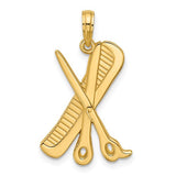 14k-polished-textured-scissor-and-comb-pendant-SolomonJeweler-Wichita-KS-CustomJewelry