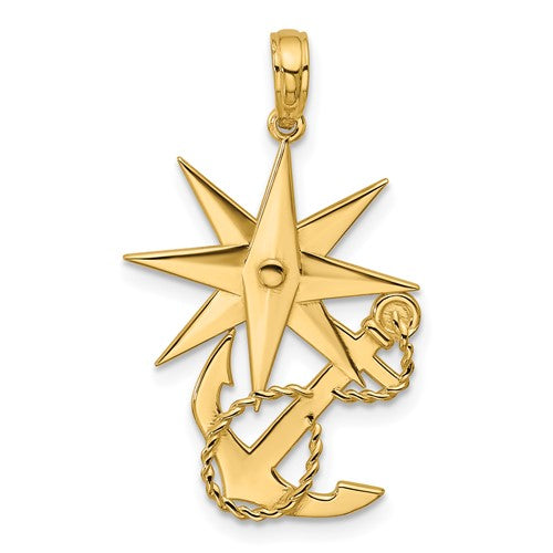 14k-polished-compass-and-anchor-with-rope-pendant-SolomonJeweler-Wichita-KS-CustomJewelry