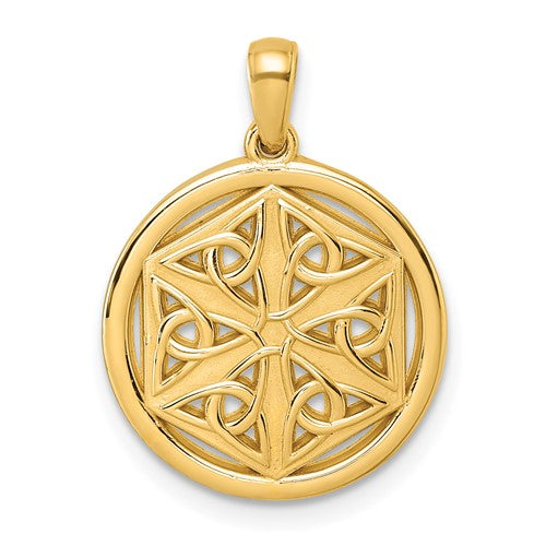 14k-polished-celtic-knot-hexagon-pendant-SolomonJeweler-Wichita-KS-CustomJewelry