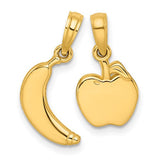14k-polished-banana-and-apple-pendant-SolomonJeweler-Wichita-KS-CustomJewelry