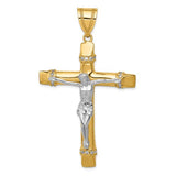 14k-two-tone-cz-crucifix-pendant-SolomonJeweler-Wichita-KS-CustomJewelry