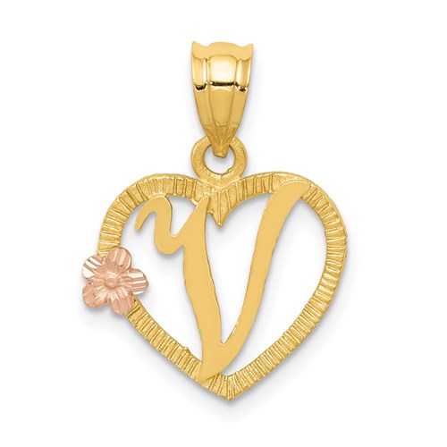 14k-two-tone-heart-letter-v-initial-pendant-SolomonJeweler-Wichita-KS-CustomJewelry