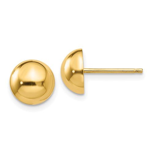 14k-polished-8mm-half-ball-post-earrings-SolomonJeweler-Wichita-KS-CustomJewelry