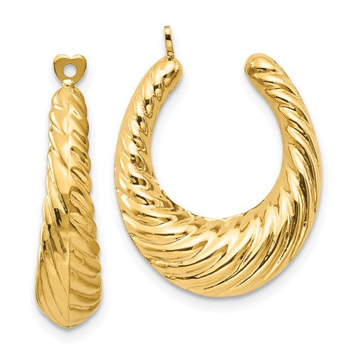 14k-polished-twisted-hollow-hoop-earring-jackets-SolomonJeweler-Wichita-KS-CustomJewelry