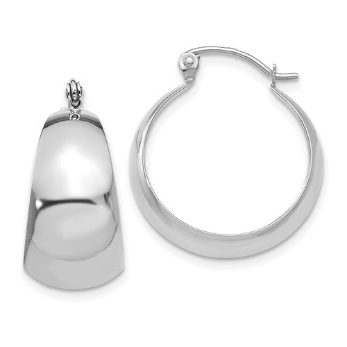 14k-white-gold-polished-10-5mm-tapered-hoop-earrings-SolomonJeweler-Wichita-KS-CustomJewelry