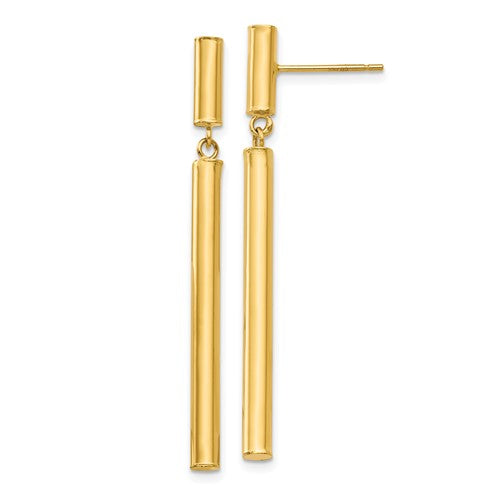 14k-fancy-dangle-round-tube-earrings-SolomonJeweler-Wichita-KS-CustomJewelry