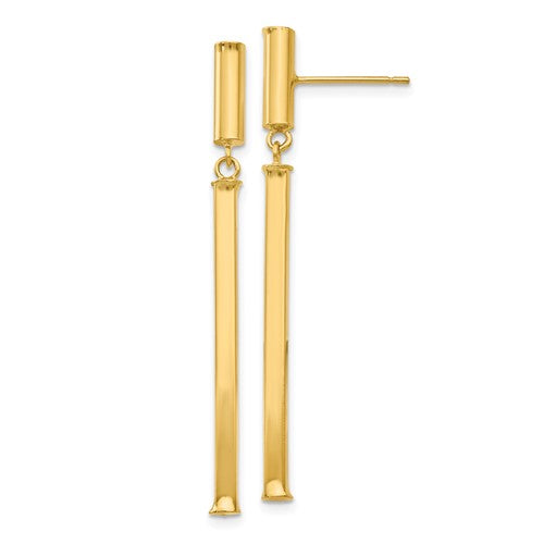 14k-fancy-squared-post-dangle-earrings-SolomonJeweler-Wichita-KS-CustomJewelry