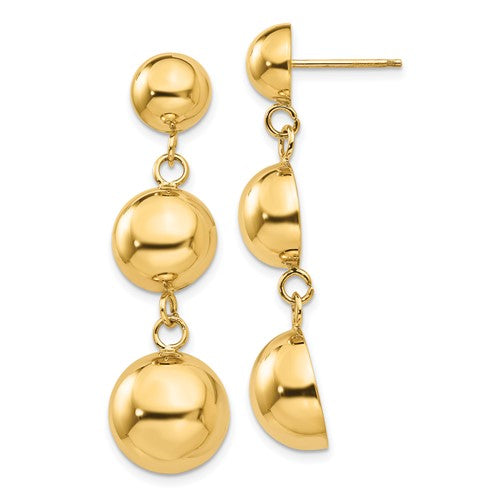 14k-polished-half-ball-dangle-earrings-SolomonJeweler-Wichita-KS-CustomJewelry