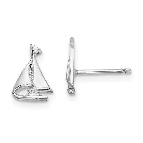 14k-white-gold-mini-sailboat-post-earrings-SolomonJeweler-Wichita-KS-CustomJewelry