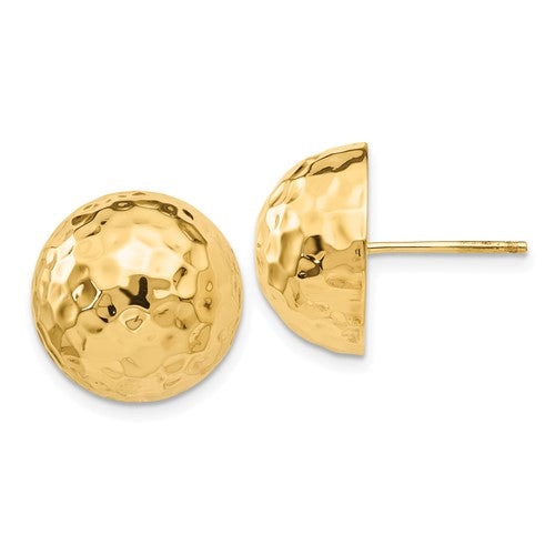 14k-hammered-half-ball-post-earrings-SolomonJeweler-Wichita-KS-CustomJewelry