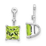 14k-white-gold-diamond-and-square-peridot-earring-jackets-SolomonJeweler-Wichita-KS-CustomJewelry