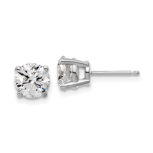 14K White Gold Lab Grown Diamond 2ctw VS/SI FGH 4 Prong Earrings - Solomon Jewelers