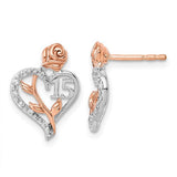 14k-white-and-rose-gold-diamond-quinceanera-heart-post-earrings-SolomonJeweler-Wichita-KS-CustomJewelry