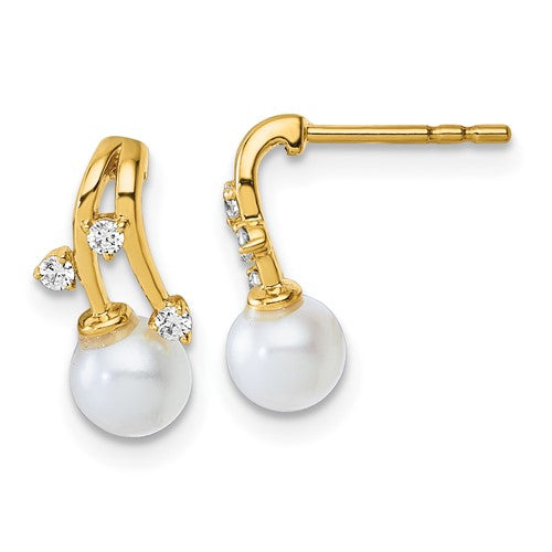 14k-polished-diamond-and-pearl-drop-post-earrings-SolomonJeweler-Wichita-KS-CustomJewelry