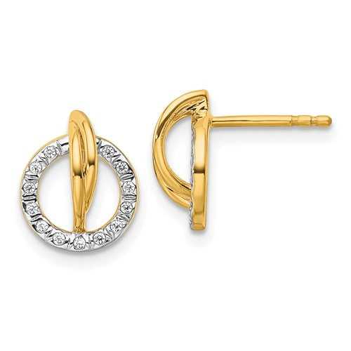 14k-polished-diamond-open-circle-drop-post-earrings-SolomonJeweler-Wichita-KS-CustomJewelry