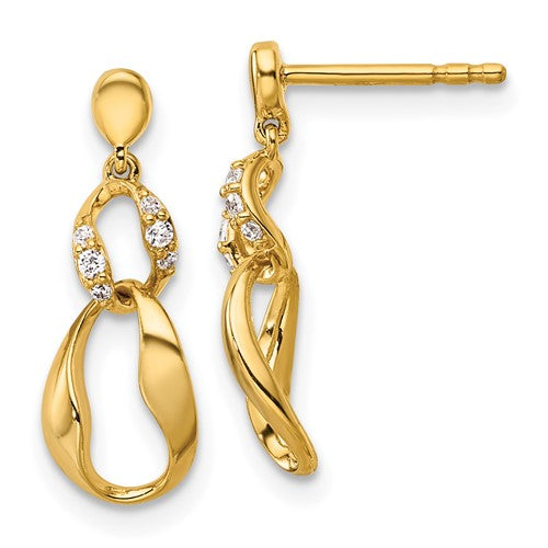 14k-polished-diamond-wavy-oval-dangle-post-earrings-SolomonJeweler-Wichita-KS-CustomJewelry