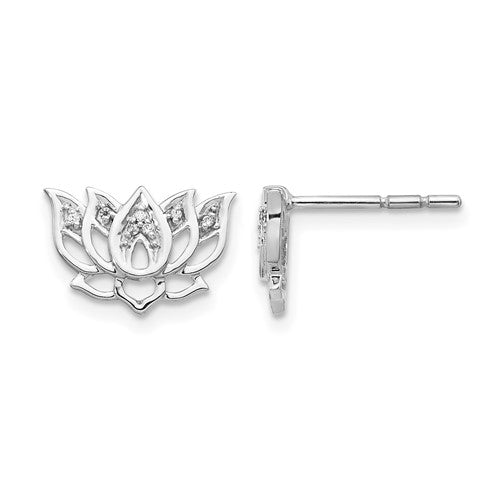 14k-white-gold-diamond-lotus-flower-earrings-SolomonJeweler-Wichita-KS-CustomJewelry