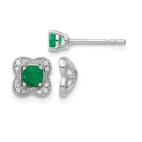14k-white-gold-diamond-and-emerald-stud-w-jacket-earrings-SolomonJeweler-Wichita-KS-CustomJewelry