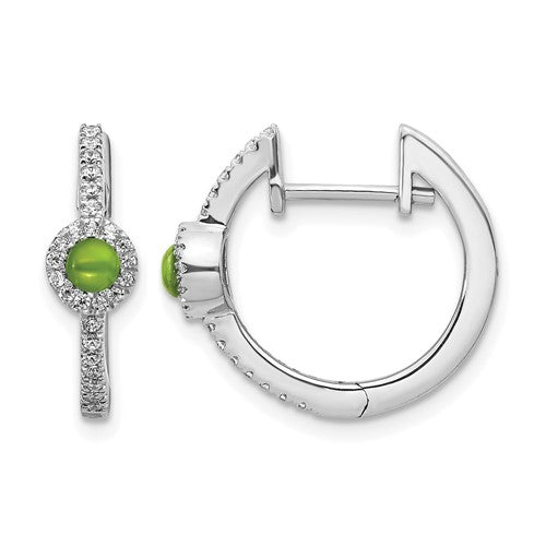 14k-white-gold-diamond-and-cabochon-peridot-earrings-SolomonJeweler-Wichita-KS-CustomJewelry