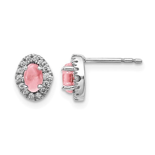 14k-white-gold-diamond-and-cabochon-pink-tourmaline-earrings-SolomonJeweler-Wichita-KS-CustomJewelry
