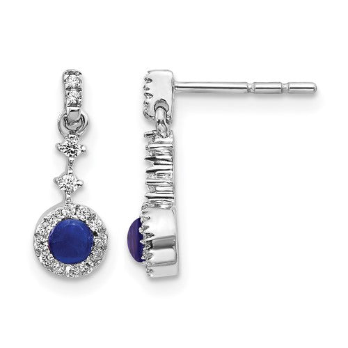 14k-white-gold-diamond-and-cabochon-sapphire-earrings-SolomonJeweler-Wichita-KS-CustomJewelry
