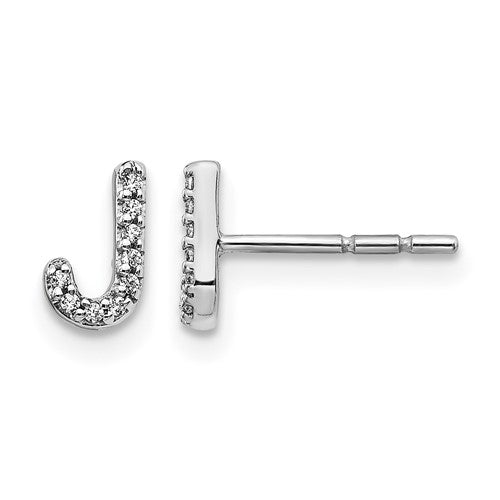 14k-white-gold-diamond-initial-j-earrings-SolomonJeweler-Wichita-KS-CustomJewelry