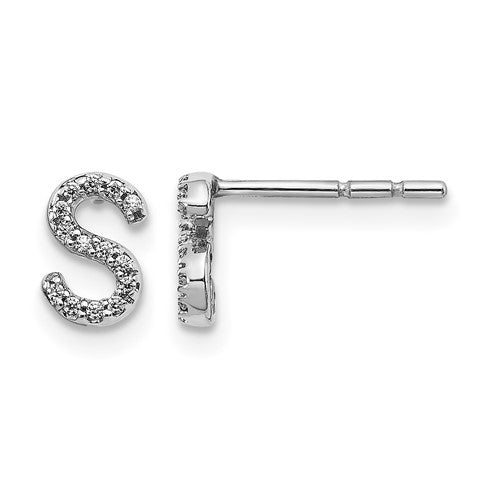 14k-white-gold-diamond-initial-s-earrings-SolomonJeweler-Wichita-KS-CustomJewelry