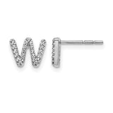 14k-white-gold-diamond-initial-w-earrings-SolomonJeweler-Wichita-KS-CustomJewelry