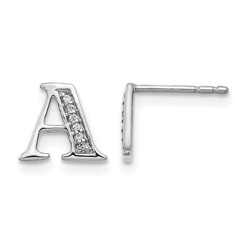 14k-white-gold-diamond-initial-a-earrings-SolomonJeweler-Wichita-KS-CustomJewelry